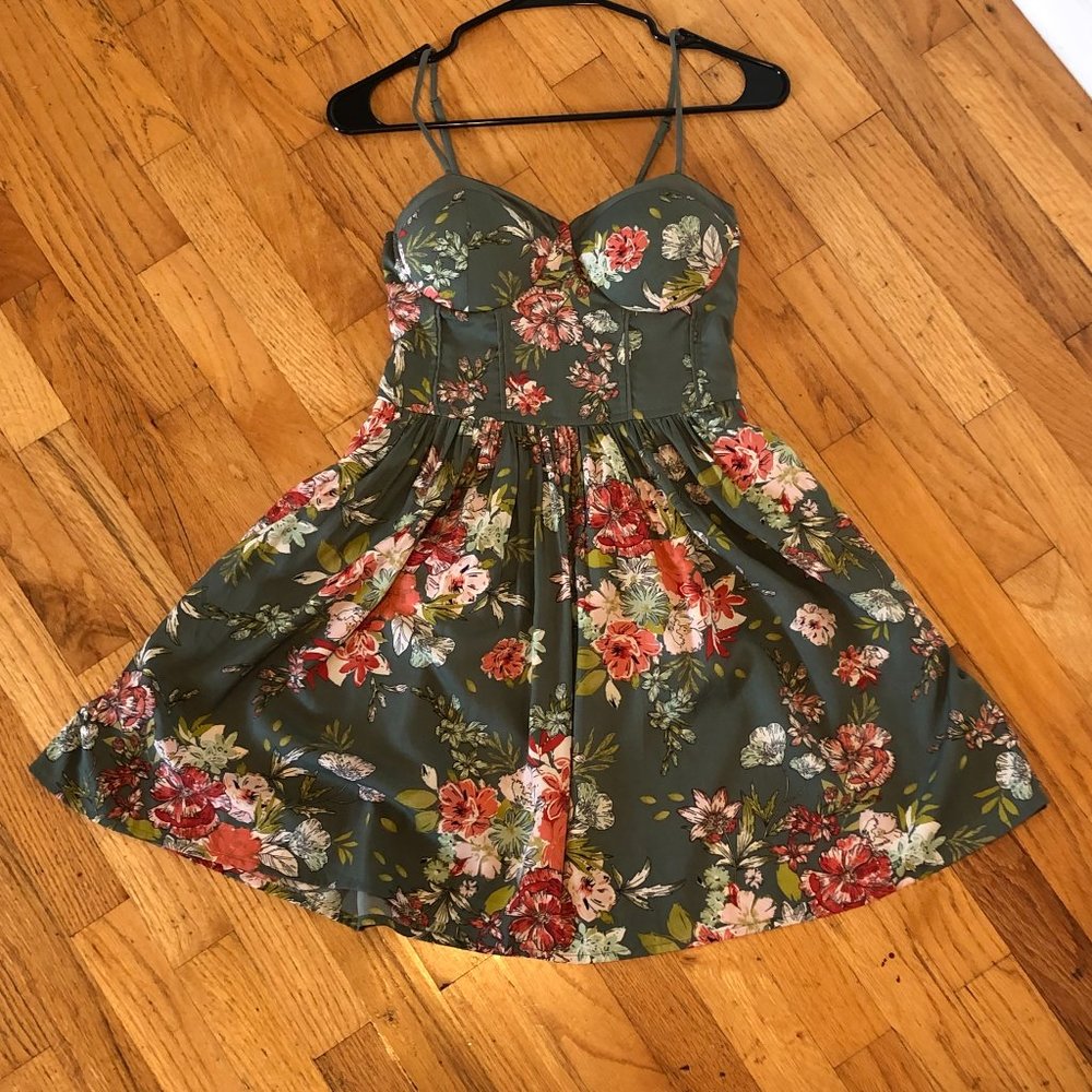 Short Green Floral Dress